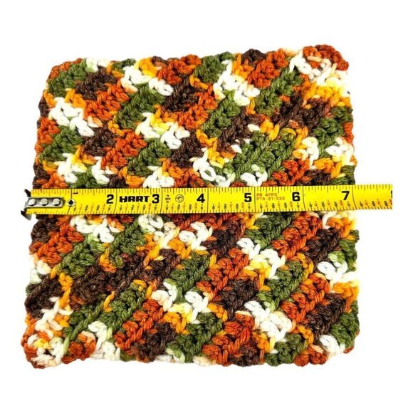 Handmade MCM Crochet Pot Holders Set 4-Pack 6"x6" Cottage Country Kitchen Decor - Picture 3 of 5